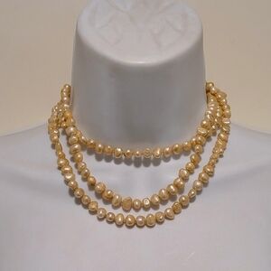 Stunning 46" Champagne Cultured Freshwater Pearl Strand